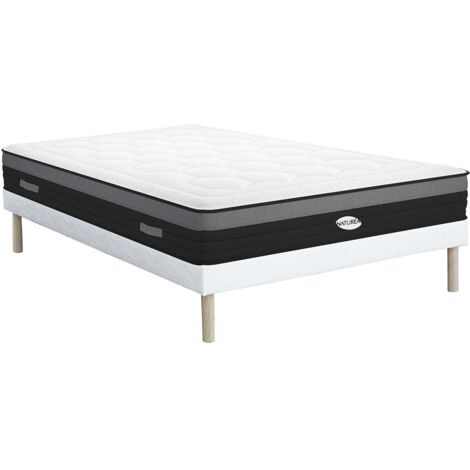 Set AMARANTE di NATUREA: Rete + Materasso ibrido molle insacchettate 7 zone memory foam 160X200 cm