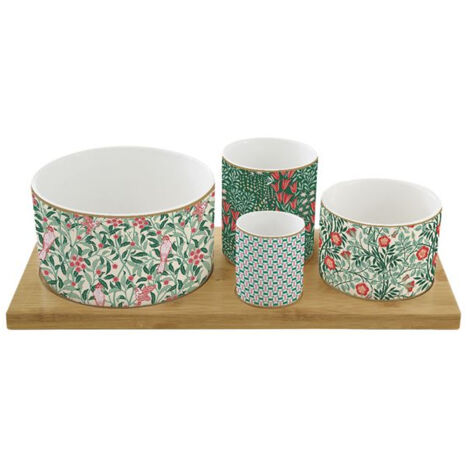 Set Apéritif 4 Coupelles + Plateau Bambou - Floral Fantasy - Easy Life
