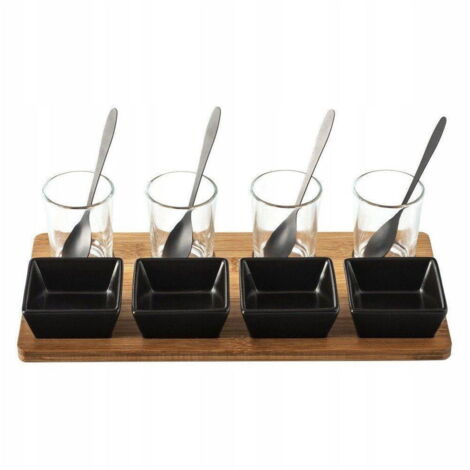 Set appétitif - 13 pièces - Plateau - Verrine - Cuillère - Livraison gratuite
