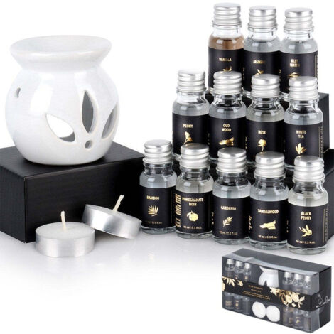 SET AROMA 15 PEZZI, BRUCIATORE CON OLI E CANDELE, NATALE, PROFUMTORI AMBIENTI