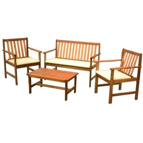 Set Arredo Giardino Vigor Mod. Enea In Legno 4 Pezzi