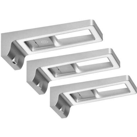 Set ARTUS di 3 luci LED sottopensile, 3x3W, 3x225lm, 4000K, con interruttore touch e USB, grigio