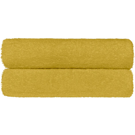 Set Asciugamani Bagno 100% Cotone Super Assorbenti Telo Doccia Spugna Professionali Salvietta Lavetta Viso Asciugamano Salviette Teli Asciugamano Ospite Qualità Hotel Lavette 2 Teli doccia - Oro