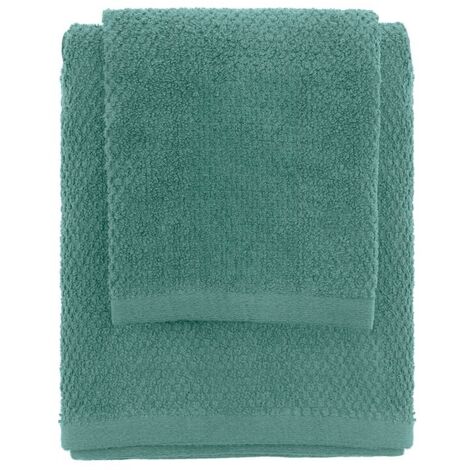 Set asciugamani bagno verde per viso e ospite in cotone puro Spring