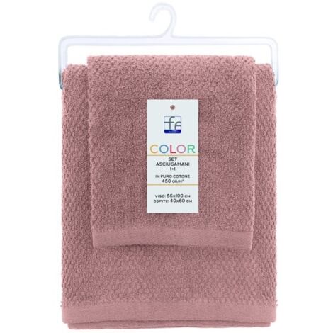 SET ASCIUGAMANI COLOR ROSA.