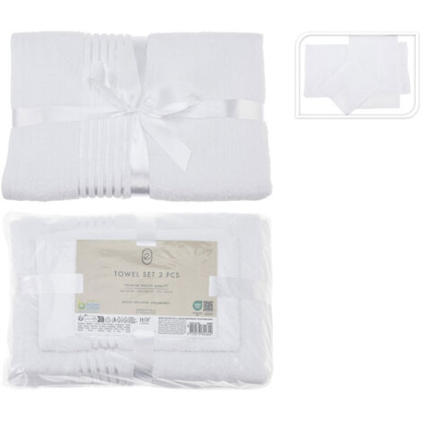 Set asciugamani da bagno (3 misure) – Bianco