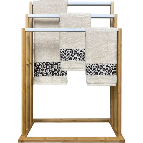 Set Asciugamani Made In Italy In Spugna Jacquard 100% Cotone 1 Salvietta Viso 2 Salviette Ospite Maculato Zebrata Salviette Assorbenti Asciugatura Rapida Leopardata Naturale