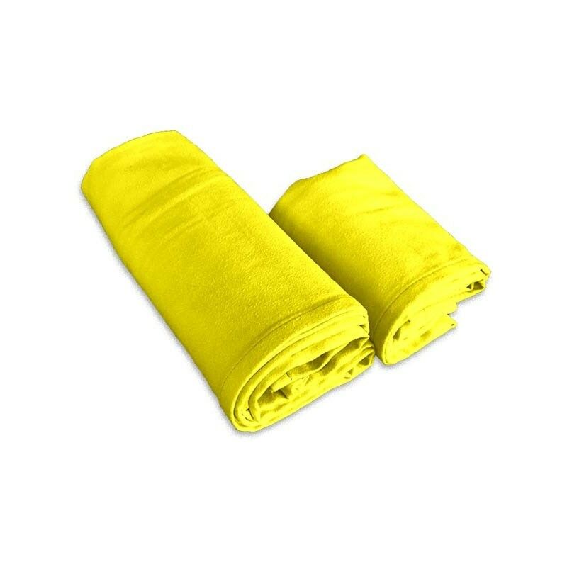 Set asciugamani microfibra giallo 1+1 viso e ospite