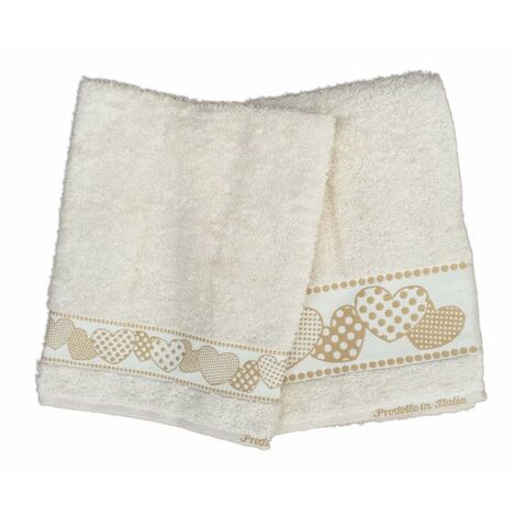 SET ASCIUGAMANI spugna JACQUARD 1+1 VISO e ospite ZEBRATO bianco e SACCO  WASHY