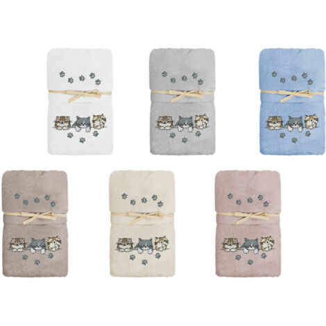 Set Asciugamano Copiola Salvietta Bagno In Spugna 100% Cotone Tre Mici, misuraCopiolacolorePanna