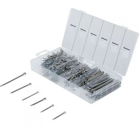 SET ASSORTIMENTO 555 COPPIGLIE PERNI FERMI DI SICUREZZA VARIE MISURE 555 PEZZI