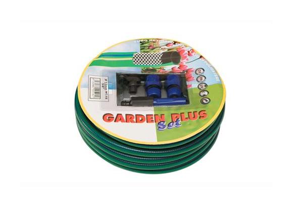 Tubo Retinato Pompa/Giardino Con Lancia e Raccordi Mod. Garden Plus Da Mt.15