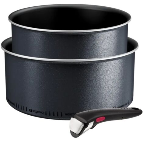 Set aus 2 aluminium-kochtöpfen (18/20 cm) + 1 schwarzem griff - Tefal - L7239003