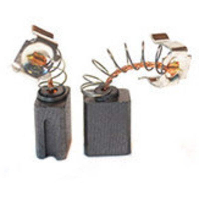 Set aus 2 anpassbaren Kohlen für Black & Decker. Abmessungen: 6 x 9 x 11,5 mm.