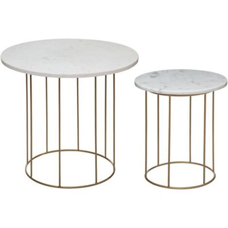 Set aus 2 Couchtischen - Marmorplatte