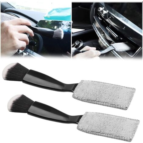 Set aus 2 Doppelbürsten zur Reinigung, 2-in-1-Autostaubsauger zur detaillierten Reinigung des Innenraums, der Lüftungsschlitze, des Armaturenbretts und der Scheibenwischer.