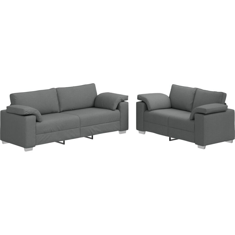 Sofa Set 2 Pcs Dunkelgrau 219 X 77 X 82 Cm Stoff Vidaxl