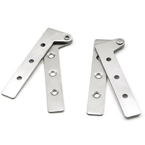 Set aus 2 Edelstahl Versteckte Tür Drehte Scharniere 360 Grad Rotation, 10cm Offset Messer Scharniere, Verdeckte Pivot Scharnier, Gebürstetes Silber