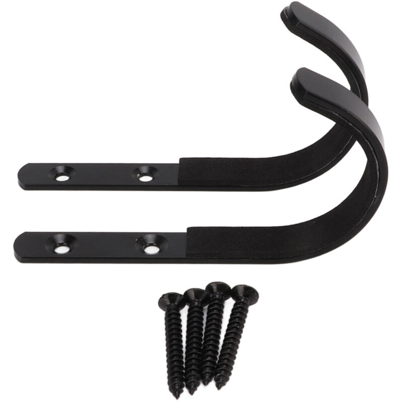 Image of Set aus 2 Edelstahl-Wandhalterungen mit J-Haken für Bogenschieß- und Jagdausrüstung (schwarz).
