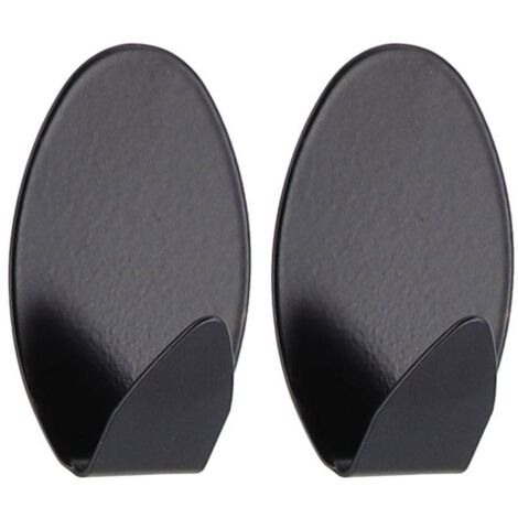 Set aus 2 edelstahlhaken 3m oval lackiert - schwarz - Tendance