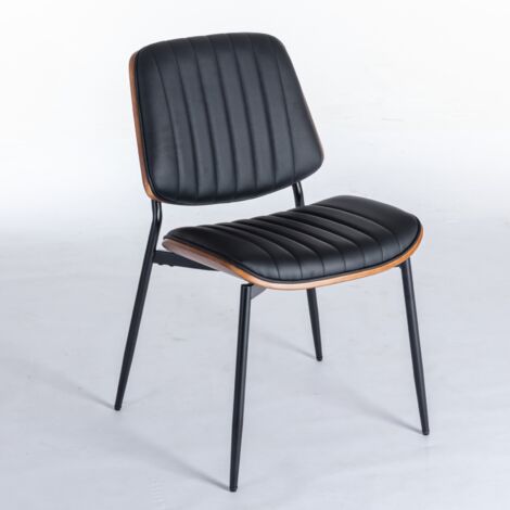 Set aus 2 Esszimmerstühlen, Freischwinger-Design, Rückenlehne aus Rattan, Samt, schwarz
