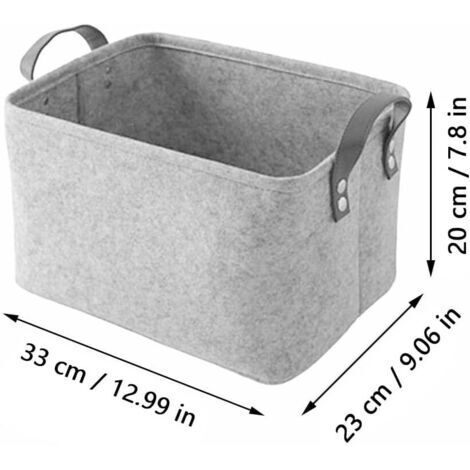 Set aus 2 Filz-Aufbewahrungskörben mit zwei Griffen, geeignet als Aufbewahrungsboxen für Kleidung, Handtücher, Toilettenartikel, Babyartikel, Bücher usw.