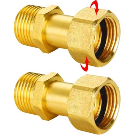 Set aus 2 geraden 4/4-Zoll-Kupferfittings mit Innen- und Außengewinde, Sanitärteile für Rohrleitungen und Wasserverteilung