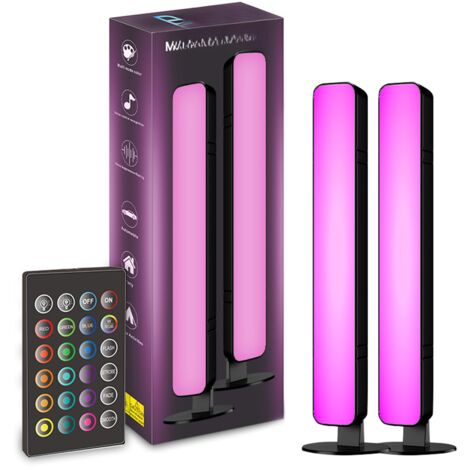 Set aus 2 horizontalen/vertikalen RGB-LED-Leisten, Stimmungslicht mit USB- und Infrarotsteuerung, Wandmontage, Innendekoration