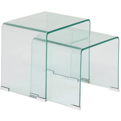 Set aus 2 Klapptischen Lenia transparent 51x47x30cm - Atmosphera créateur d'intérieur
