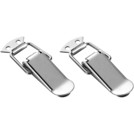 Set aus 2 kleinen Edelstahl-Klemmriegeln, 57 mm, mit Schrauben, Möbelbeschläge für Schubladen und Holzschränke