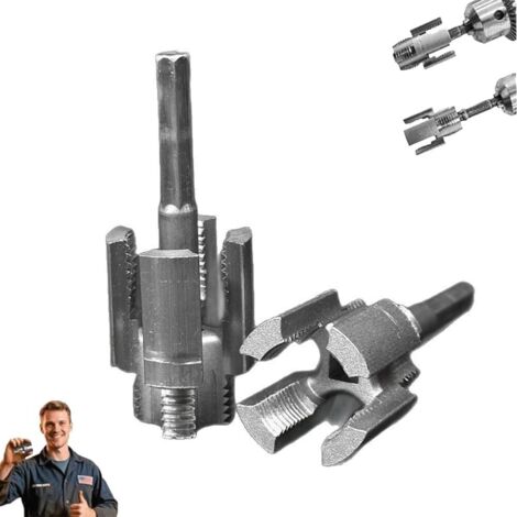 Set aus 2 multifunktionalen Gewindeschneidwerkzeugen, 1/2" und 3/4" Innen-/Außengewindeschneider, für PVC- und Kunststoffrohre, bohrmaschinenkompatibel, für Sanitärinstallationen