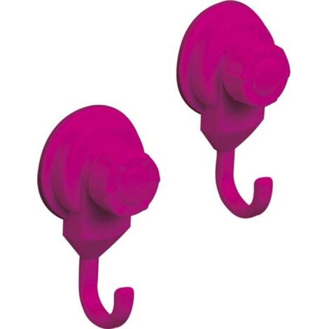 Set aus 2 promo-haken pp auf saugnäpfen - fuchsia - Tendance