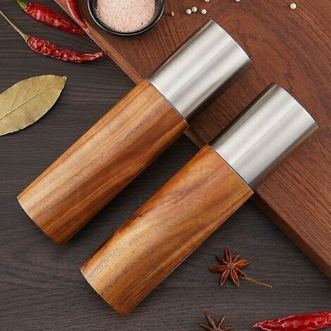 Set aus 2 Salz- und Pfeffermühlen aus Holz – Küchengewürzmühle