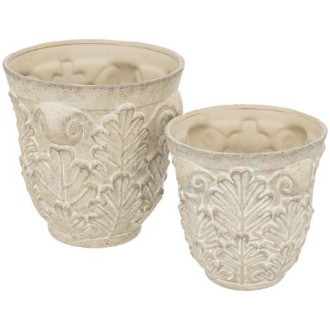 Set aus 2 Übertöpfen Little cottage Keramik D29 35cm - Atmosphera créateur d'intérieur