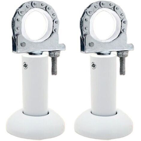 Set aus 2 verstellbaren Stahl-Bodenhalterungen für Aluminium-Druckgussheizkörper, die flexible Montage und sicheren Halt bieten.