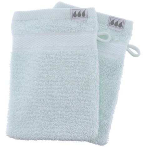 Set aus 2 waschhandschuhen 15x21 cm 100% baumwolle - pastellgrün - Tendance