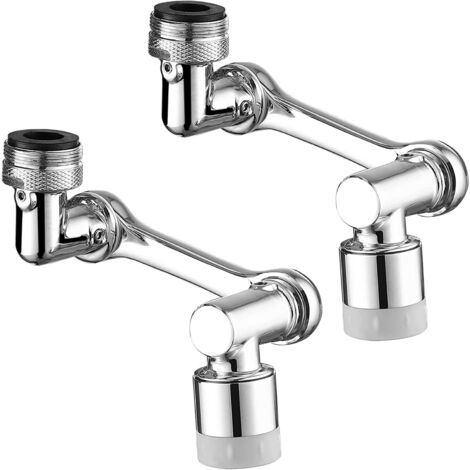 Set aus 2 Wasserhahnverlängerungen, 1080° schwenkbarer Luftsprudler, Waschbeckenbrause, Spritzschutz, für Gesicht, Augen und Gurgeln, kompatibel mit allen Waschbecken.