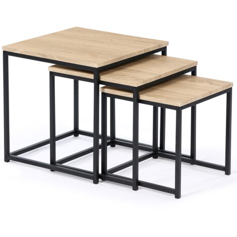 Set aus 3 Couchtischen DETROIT 35/40/45 im Industriedesign
