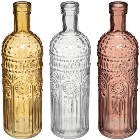 Set aus 3 Flaschen Folk - Glas