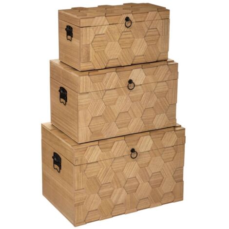 Set aus 3 Kisten Arty - Holz