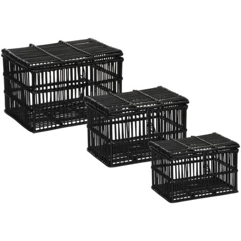 Set aus 3 Koffern  Rattan - schwarz