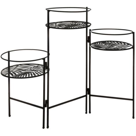 Set aus 3 Pflanzenhaltern - Metall - schwarz