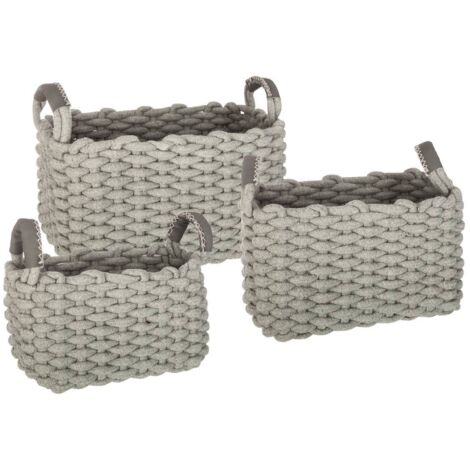 Set aus 3 rechteckigen Aufhängungkörben Tricot - Baumwolle