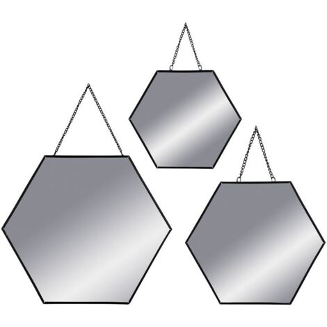 Set aus 3 schwarzen Spiegeln