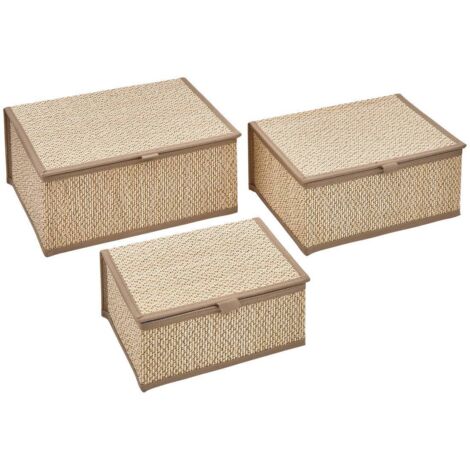 Set aus 3 stemy-körben l25 30 33,5cm braun und beige - 5five