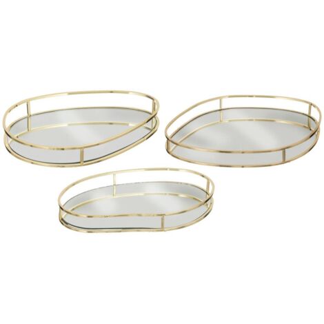 Set aus 3 Tabletts  Metall - L.23 -5/27/30 cm