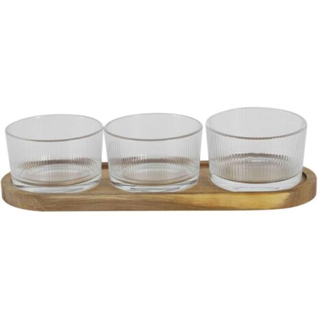 Set aus 3 Tapasette-Schalen aus Glas