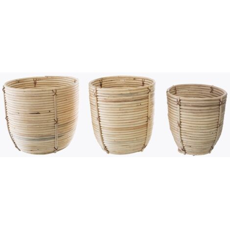 Set aus 3 Töpfen - Rattan