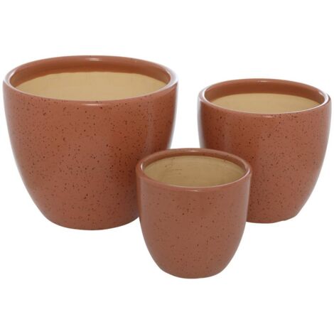 Set aus 3 Töpfen Vena Keramik D29cm - Orange