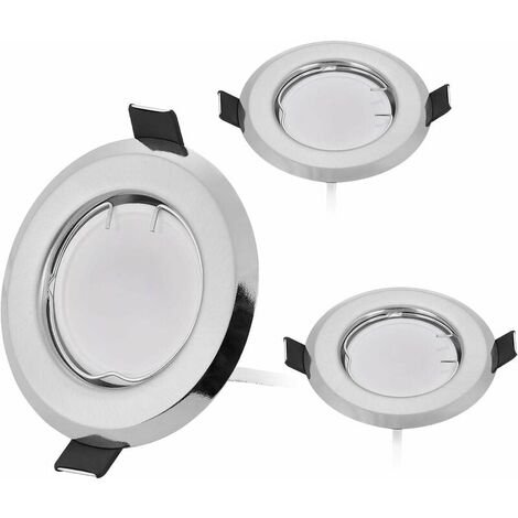 Set aus 3 ultraflachen LED-Einbaustrahlern mit 3 x 5 W dimmbarer Glühbirne, 220 V-Spot-Modul, 55 mm Bohrung, dimmbar, Warmweiß 3000 K, 120° Abstrahlwinkel